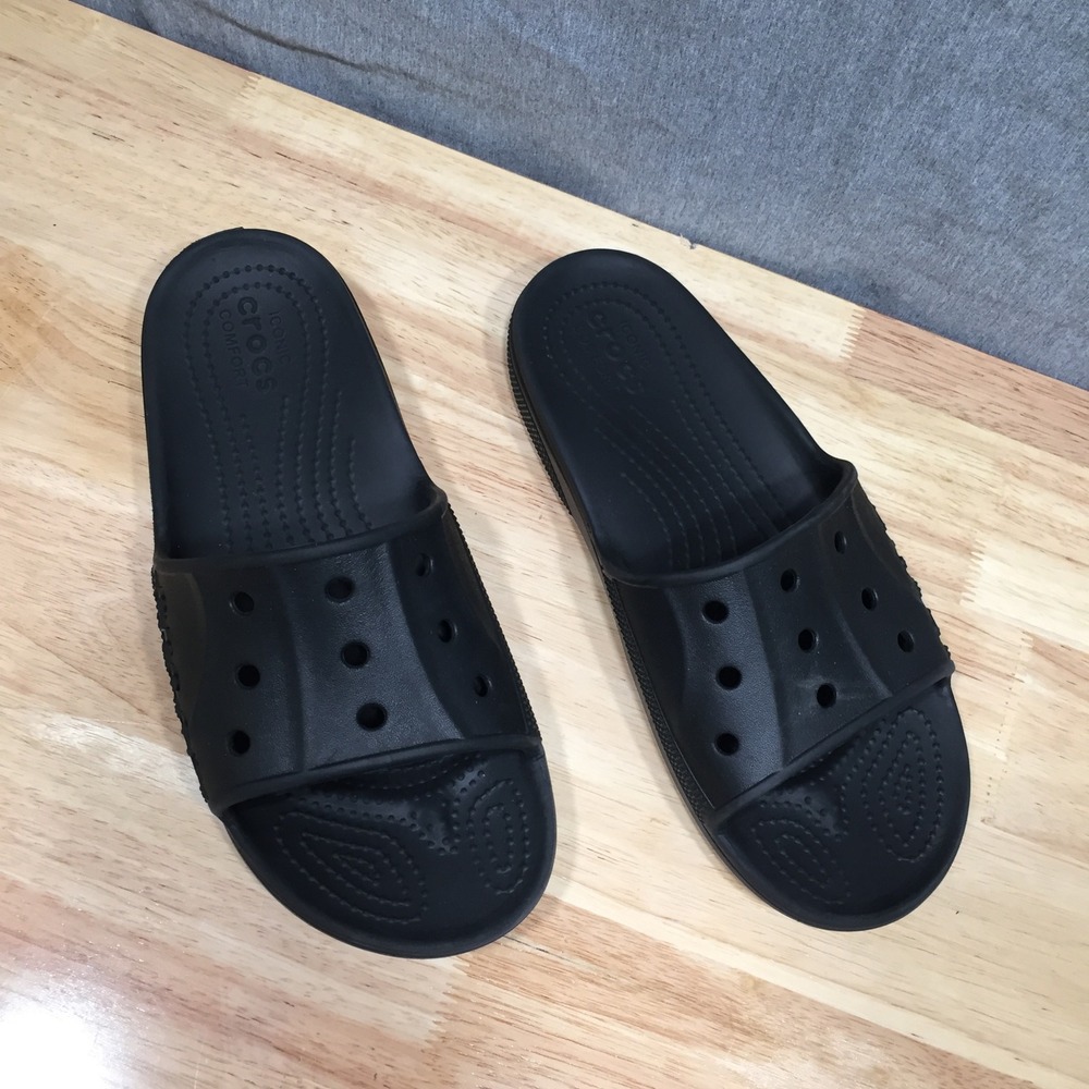 Crocs Womens Slides Baya Sandal Comfort Slip On 8 Black Excellent
